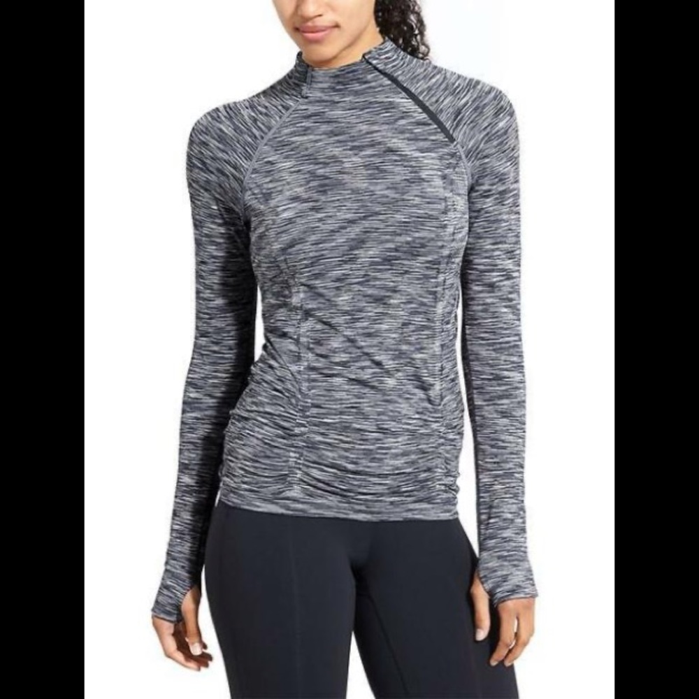 Athleta Fastest Track Asym Half Zip Top